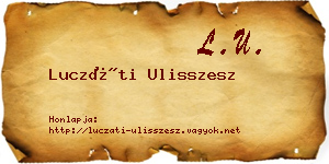 Luczáti Ulisszesz névjegykártya